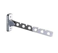 LSNNMU 2pcs 6/8/10 Holes Stainless Steel Clothes Rack Hook Foldable Hanging Rod Multi-Purpose Drying For Closet Storage Para Balcon(Silvers,6 holes)