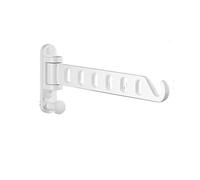 LSNNMU 2pcs Wall Mounted Laundry Hanger Dryer Rack Folding Clothes Metal Storage For Home Dormitory Balcony Heavy Duty Para Balcon(White)