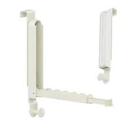 LSNNMU Aluminum Alloy Over The Door Hanger No Drilling Space Save Laundry Drying Rack With Retractable Rod Heavy Duty Coat Hat Para Balcon(White-Style A)