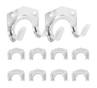 LSNNMU Ganchos Para Herramientas Para Cobertizos 20 Pcs Wooden Board Heavy Duty J Shape Farm Tool Drain Rack Hook Wall Hose Holder Hangers Bracket Steel Multipurpose