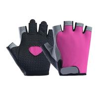LSNNMU Guantes De Gimnasio Guantes Transpirables de Medio Dedo for Mancuernas Gimnasio for Hombre y Mujer(Pink,XL)