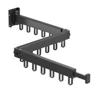 LSNNMU Space Saving Retractable Wall Mount Aluminum Indoor And Outdoor Cloth Drying Rack Folding Clothes Hanger Para Balcon(2 rod)