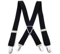 LSNNMU Tirantes Para Hombre 2 tirantes elásticos de poliéster,5 x 110 cm for hombre y mujer, con 4 clips, estilo vintage, for pantalones, bodas faldas(Black)
