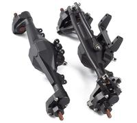 LSNUIND Accesorios RC para Axial para SCX10 II 90046 para Vanquish VS4-10 1/10 CNC Aluminio F9 Eje Portal Delantero Trasero SOA Servo Montaje RC Crawler Chasis(Black,Set)