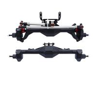 LSNUIND Accesorios RC para Axial para SCX10 II para RGT 86100 90046 1/10 CNC Mecanizado Aluminio Integrado Eje Portal Delantero Trasero Anodizado RC Crawler Car(Black,Set)