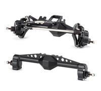 LSNUIND Accesorios RC para H10 Optic para LCG para Capra Eje Delantero Trasero con Portal Desplazado Aluminio 7075 Mecanizado Montaje Servo BTA RC para Rock Crawler(Black,Set)