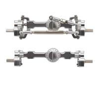 LSNUIND Accesorios RC para MN D90 FJ45 MN40 MN45 MN90 MN91 MN96 MN99 para MN99S para MN98 Conjunto Metal Repuestos Coche RC Conjunto Puente Eje Delantero Trasero(Silver)