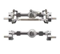 LSNUIND Accesorios RC para MN D90 FJ45 MN40 MN45 MN90 MN91 MN96 MN99 para MN99S para MN98 Conjunto Metal RC Repuestos Coche Conjunto Puente Eje Delantero Trasero(Silver)
