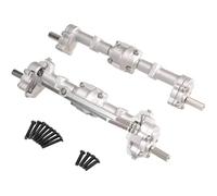 LSNUIND Accesorios RC para MN para MN82 LC79 para MN78 98 99SV2 Modelo 1/12 Puentes Puerta Delantera Trasera Metal Completos Accesorios Piezas Actualización Automóvil Control Remoto(Silver,Set)