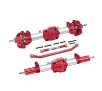 LSNUIND Accesorios RC para MN86 para MN128 G500 MN86K MN86KS MN86S 1/12 Diferencial Delantero Trasero Completo Eje Recto con Engranaje Diferencial Coche Teledirigido(Silver Red,Set)