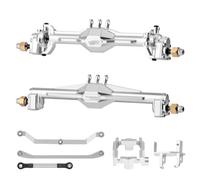 LSNUIND Accesorios RC para TRX4M 1/18 Juego Ejes Latón De +10 Mm con Dos Soportes para Servo Enlaces Accesorios Actualización Piezas Repuesto(Silver)