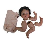 LSOAARRT Kit de muñeca de Piel Oscura renacida sin terminar con Cabello Pintado Despierto de 22 Pulgadas - Piezas de muñeca recién Nacida Realista con Muchos Detalles y Venas