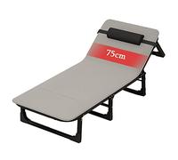 Lsoiup Cama Plegable Extragrande, Ajustable en 4 Posiciones, reclinable para Exteriores con Almohada Acolchada, Resistente sillón para la Oficina, Siestas y Descanso en casa, 75 × 190 cm