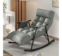 Lsoiup Mecedora Gris Moderna con Respaldo Ajustable, sillón reclinable de Interior para Dormitorio y Sala de Estar, sofá Individual de Tela tecnológica.
