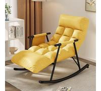 Lsoiup Mecedora Gris Moderna con Respaldo Ajustable, sillón reclinable de Interior para Dormitorio y Sala de Estar, sofá Individual de Tela tecnológica.