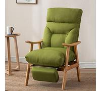 Lsoiup Sillón de Madera con Respaldo Ajustable y reclinable, Asiento Ancho tapizado de Tela Transpirable.