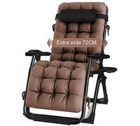 Lsoiup Sillón reclinable de Gravedad Cero de Alta Resistencia, Extragrande, con Almohadilla de algodón, Plegable, para Exteriores, Capacidad de 160 kg (marrón)