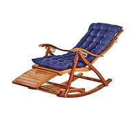 Lsoiup Tumbona Plegable portátil de bambú, reclinable y Mecedora con Bolas de Masaje para pies, Ideal para Personas Mayores en el jardín.