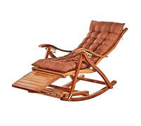 Lsoiup Tumbona Plegable portátil de bambú, reclinable y Mecedora con Bolas de Masaje para pies, Ideal para Personas Mayores en el jardín.
