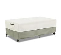 LSongSKY Funda para mesa de café al aire libre, impermeable, rectangular, para patio, mesa auxiliar, 48 x 28 x 16 pulgadas, fundas rectangulares impermeables para exteriores, blanco y gris y verde.