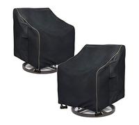 LSongSKY Paquete de 2 fundas para sillas giratorias para exteriores, 100% impermeables, resistentes, para sillas de exterior (33 pulgadas de ancho x 35 pulgadas de profundidad x 38.5 pulgadas de