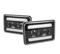 Lspbfkq Faro Principal Faros Delanteros LED Rectangulares 4 X 6 Pulgadas Para Kenworth T800 W900 T600 H4651 H4652 Con Luz Circulación Diurna Señal Giro Faro Delantero Coche