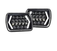 Lspbfkq Faro Principal Faros Delanteros Rectangulares Cuadrados Con Luces Giro DRL Simples 5 X 7 Pulgadas Y 55 W Para Cherokee XJ Faro Delantero Coche(2X headlight A)