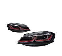 Lspbfkq Faro Principal Para VW Para Golf 7.5 Para Gti LED 2018-2020 Para Golf 7.5 Faros Delanteros Estilo Coche DRL Señal Proyector Lente Faro Delantero Coche(RHD,Red)