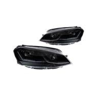 Lspbfkq Faro Principal Para VW Para Golf 7 MK7 Para Gti 2013-2017 Faros Delanteros LED Con Diseño Coche Luces Conducción Diurna Proyector Señal Lente Faro Delantero Coche(Negro,RHD)
