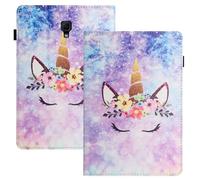 LSPCASA Carcasa para Samsung Galaxy Tab A 10.5 Pulgadas SM-T590/T595 PU+TPU Material Funda Tablet Samsung Galaxy Tab A 10.5 con Ranuras para Tarjetas Fundas Unicornio