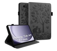 LSPCASA Carcasa para Samsung Galaxy Tab A9 8.7 Zoll SM-X110/X115 Función De Soporte Funda Tablet Samsung A9 con Una Banda Elástica Funda Galaxy Tab A9 con Ranuras para Tarjetas Negro