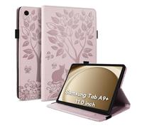 LSPCASA Carcasa para Samsung Galaxy Tab A9 Plus SM-X210/X215/X216B Función De Soporte Funda Tablet con Una Banda Elástica Rosa