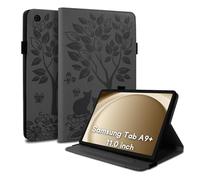 LSPCASA Carcasa para Samsung Galaxy Tab A9 Plus/Tab A9+ SM-X210/X215/X216B Función De Soporte Funda Tablet Samsung A9 Plus con Una Banda Elástica Funda Galaxy Tab A9 Plus Negro