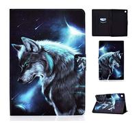 LSPCASA Carcasa para Samsung Galaxy Tab A9 Plus/Tab A9+ SM-X210/X215/X216B Funda Galaxy Tab A9 Plus con Ranuras para Tarjetas Funda Tablet Samsung Tab A9 Plus Lobo