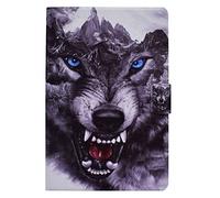 LSPCASA Funda Compatible para Lenovo Tab M10 Plus Gen 3(10,61 Pulgadas) PU Protector Carcasa Soporte Folio Cubierta Carcasa Case Compatible for Lenovo Tab M10 Plus Gen 3-Perro Lobo