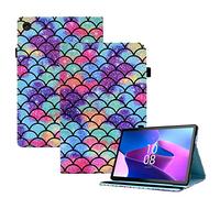 LSPCASA Funda Lenovo Tab M10 Plus 3rd Gen Material De Cuero PU Soporte Folio Cubierta Protectora Shell Auto Wake/Sleep Funda Tablet Lenovo M10 Plus 3 Generación patrón Ondulado