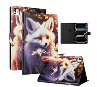 LSPCASA Funda para iPad Pro de 11 pulgadas M5/M4 funda 2025/2024 iPad Pro 6./5ª generación PU cuero Folio Flip Case para con ranuras para tarjetas soporte billetera Tablet Cover flor zorro