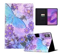 LSPCASA Funda para Lenovo Idea Tab Plus de 12,1 pulgadas 2025 TB361ZU TB361FU Funda Lenovo Idea Tab Plus 12,1 pulgadas PU Cuero Folio Flip para con Soporte Tarjetero Wallet Tablet Case Peonía Mariposa
