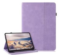 LSPCASA Funda para Lenovo Idea Tab Pro 2025 12.7 Pulgadas TB373FU TB375FC PU Leather Carcasa con Plegable en un Soporte Función Ranura Tarjeta Protegdora para Lenovo Idea Tab Pro 12.7" Morado