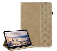 LSPCASA Funda para Lenovo Idea Tab Pro 2025 12.7 Pulgadas TB373FU TB375FC PU Leather Carcasa con Plegable en un Soporte Función Ranura Tarjeta Protegdora para Lenovo Idea Tab Pro 12.7" Dorado