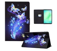 LSPCASA Funda para Samsung Galaxy Tab A11 8.7 pulgadas 2025 funda Galaxy Tab A11 8.7" SM-X133 SM-X135 SM-X135F Folio Flip PU Cuero Funda con Stander Wallet Tableta Cover Mariposa Flor