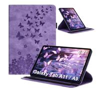 LSPCASA Funda para Samsung Galaxy Tab A11/A9 8,7 Pulgadas 2025 Morado | Folio Flip PU Leather Rotación de 360 Grados Protectora Carcasa con Soporte Función y portaplumas para SM-X130/X133/X135