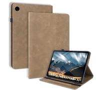 LSPCASA Funda para Samsung Galaxy Tab A9+/ A9 Plus 2023 SM-X210/X215/X216/Galaxy Tab A11+ 11 Pulgadas 2025 PU Leather Carcasa con Plegable en un Soporte Función Ranura Tarjeta Protegdora Dorado