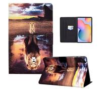 LSPCASA Funda para Samsung Galaxy Tab S6 Lite de 10,4 pulgadas 2024 2022 2020 de piel sintética con función atril y soporte para bolígrafo, funda para tablet SM-P620N/P625N/P610N/P613N/P615N León y