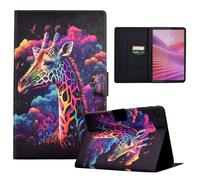 LSPCASA Funda para tablet Lenovo Tab One 8.7 pulgadas 2025 TB305FU | Funda tipo libro de piel sintética con función atril y ranura para tarjetas para Lenovo Tab One de 8,7 pulgadas, jirafa