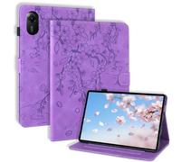 LSPCASA Funda para Xiaomi Redmi Pad 2 11 Pulgadas 2025 Folio Flip PU Cuero Funda Protectora con Función Soporte Soporte Lápiz Tarjetero Cartera Tableta Cover para Xiaomi Redmi Pad 2 Flores de Ciruelo