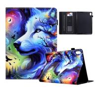 LSPCASA Funda para Xiaomi Redmi Pad 2 Funda de 11 pulgadas 2025 Premium PU Cuero Compatible para Redmi Pad 2 Tableta Funda Flip Cover con Ranuras para Tarjetas y Función de Soporte Star Wolf