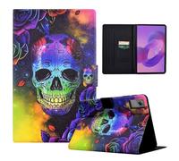 LSPCASA Funda para Xiaomi Redmi Pad 2 Pro 2025 12.1 pulgadas Funda Xiaomi Redmi Pad 2 Pro 12.1" PU cuero Folio Flip Case con soporte, ranuras para tarjetas, cartera Tablet Cover Calavera colorida