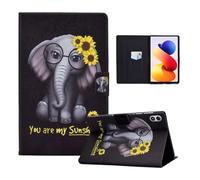 LSPCASA Funda para Xiaomi Redmi Pad 2 Pro 2025 12.1 pulgadas Funda Xiaomi Redmi Pad 2 Pro 12.1 pulgadas PU Cuero Folio Flip Case para con Soporte Tarjetero Billetera Tablet Cover Elefante de Girasol