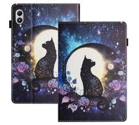 LSPCASA Funda para Xiaomi Redmi Pad 2 Pro 2025 12.1 pulgadas Funda Xiaomi Redmi Pad 2 Pro 12.1 pulgadas PU Cuero Folio Flip Case para con Soporte Tarjetero Billetera Tablet Cover Gato Luna